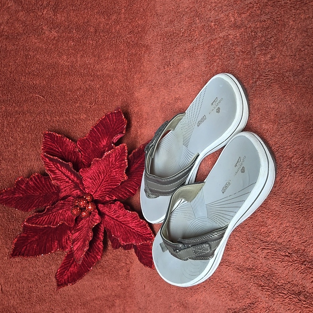 Clarks Gray Sandals.